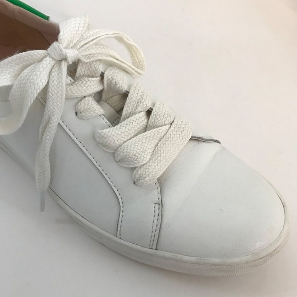 KATE SPADE Alanna Leather Sneakers White Green Women’s Size 10 - Picture 4 of 16